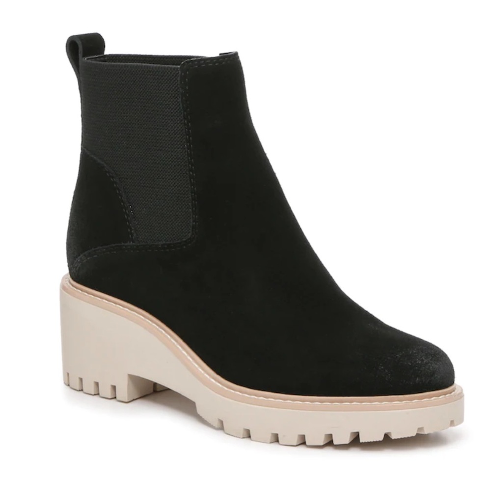 Dolce Vita Haddie Wedge Chelsea Boot Black size 7.5
